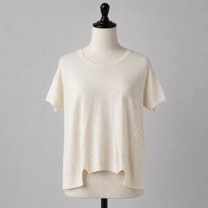 Vtg‎ Womens Cashmere Short Sleeve Sweater Size M Cream Lord & Taylor Old Money